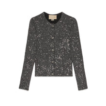 Women L/S Cw/Nk Crdn Fine Pl/Vi Mix - Black/Silver