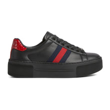 Women Wgucciacehigh Fltfsnklth W/Web - Black/Brb/Hibisc.Red
