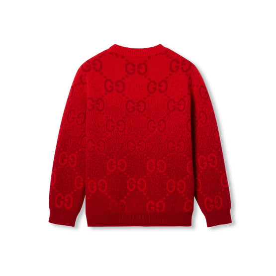 Unisex J L/S Crew Neck Wo Allover - Dk Red/ Live Red