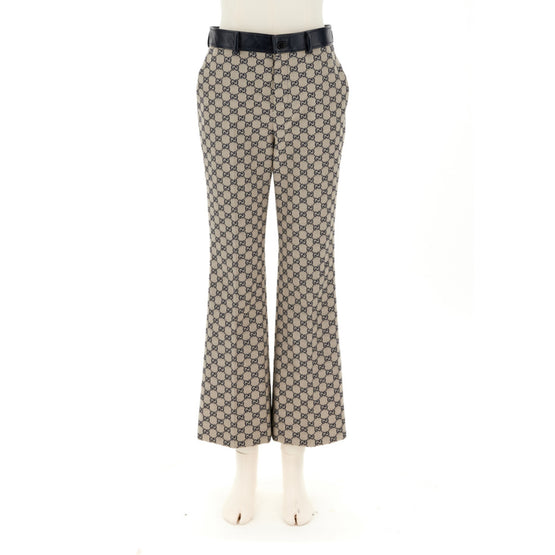 Women Pant Gg Canvas W/Lea W/H W/Mop - Oatmilk/Blue/Mix
